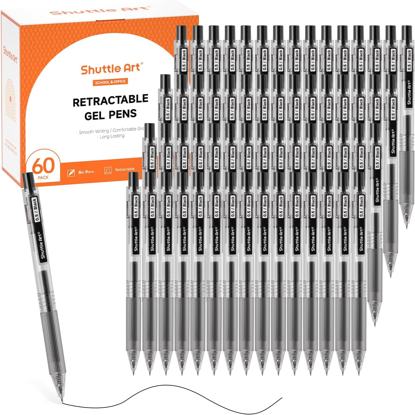 Gel Ink Pen Set - Shuttle Art Zwarte Gelpennen, Ink Glide