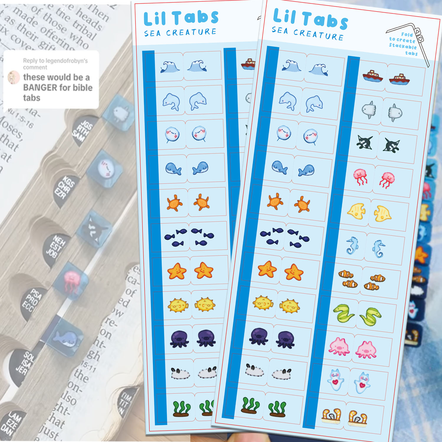 Index Tab Divider - Zeedieren Lil Tab Stickers Tabs, Leuke