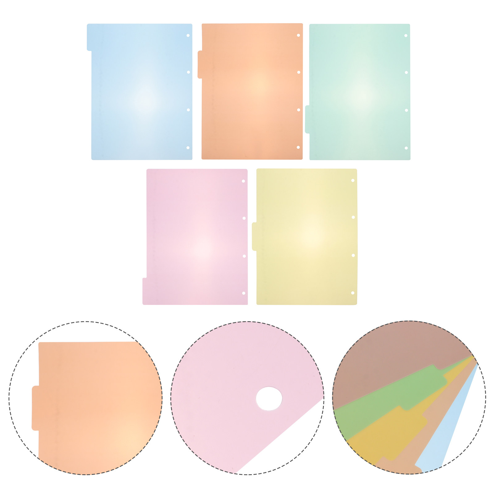Index Tab Divider - 10 stuks meerkleurige plastic index-tabbladen, heldere