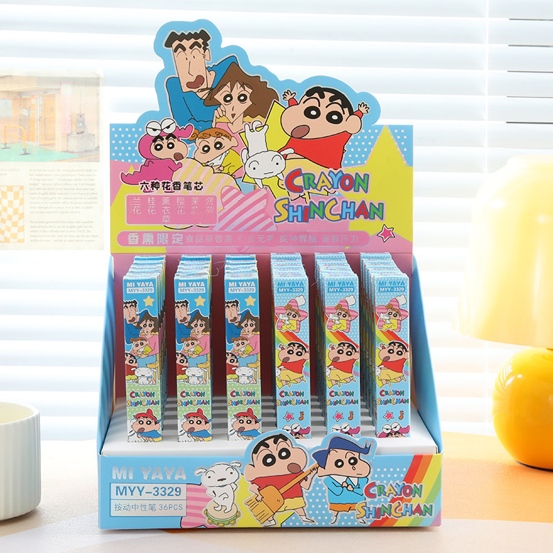 Supply Of Office Stationery - 6 Stuks Cartoon Crayon Shin-Chan Gel