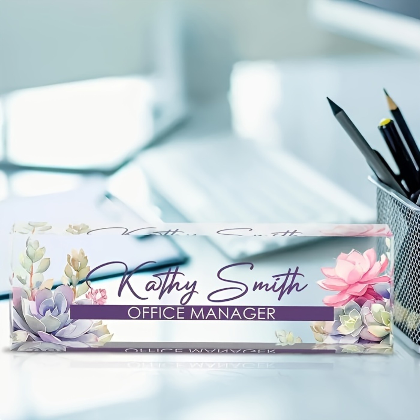 Desk Name Plate - Op maat gemaakte 2D acryl bureau