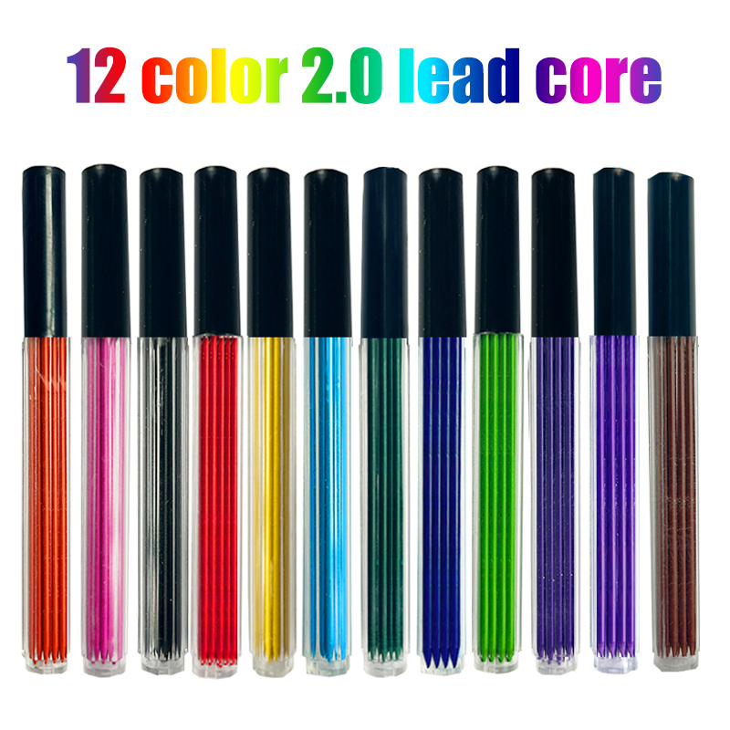 Mechanical Pencil Lead - 12 kleuren 2,0 mm HB vervangbaar