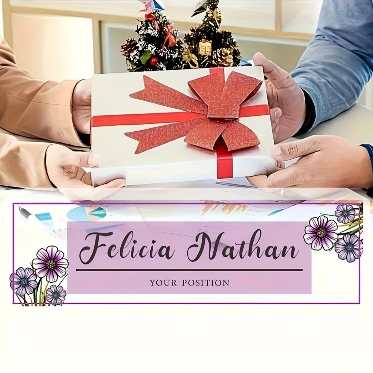 Elegant roze-paars bloemen-acr - Desk Name Plate recensie en prijs