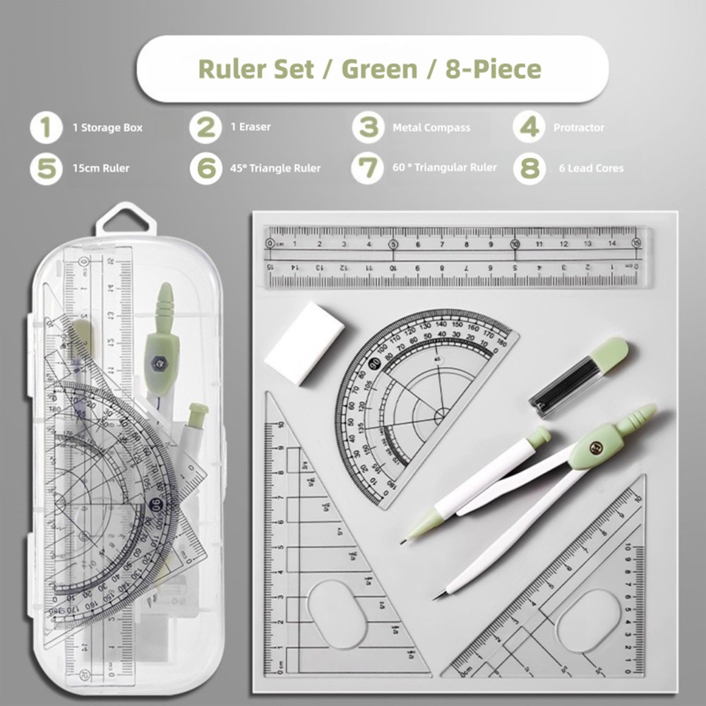 8 stks/set Plastic Liniaal Kom - Compass Geometry Set recensie en prijs